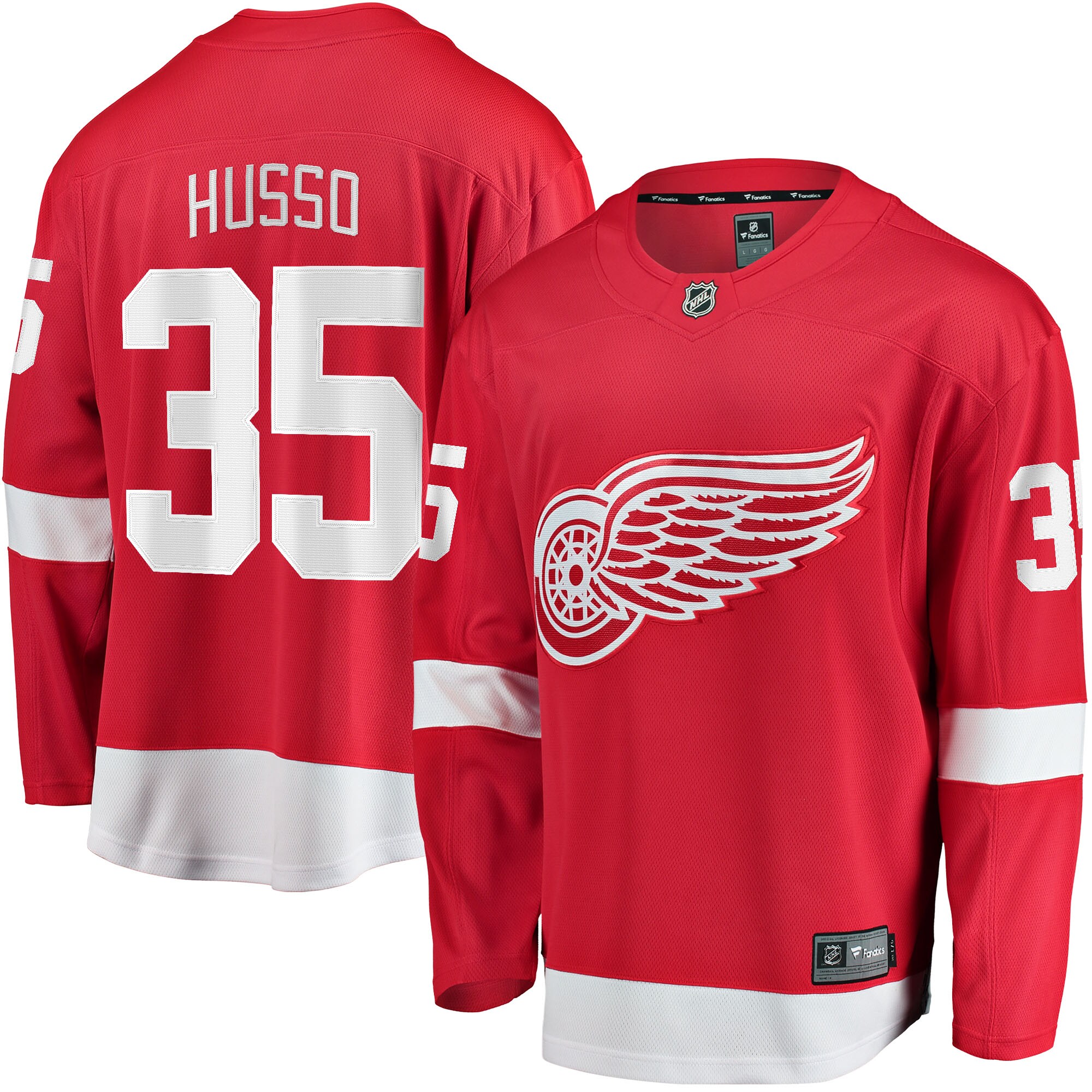 Men's Detroit Red Wings Ville Husso Red Home Breakaway Player Jersey