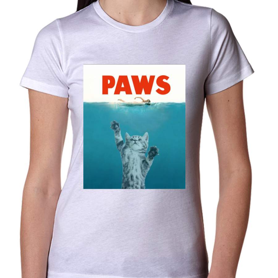 Paws – Cat Kitten Meow Parody T Shirt Women T-Shirt