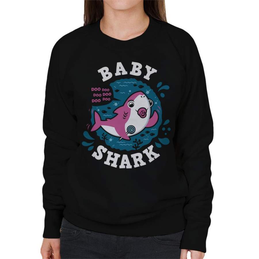 Baby Shark Family Girl Pacifier Women’s Sweatshirt