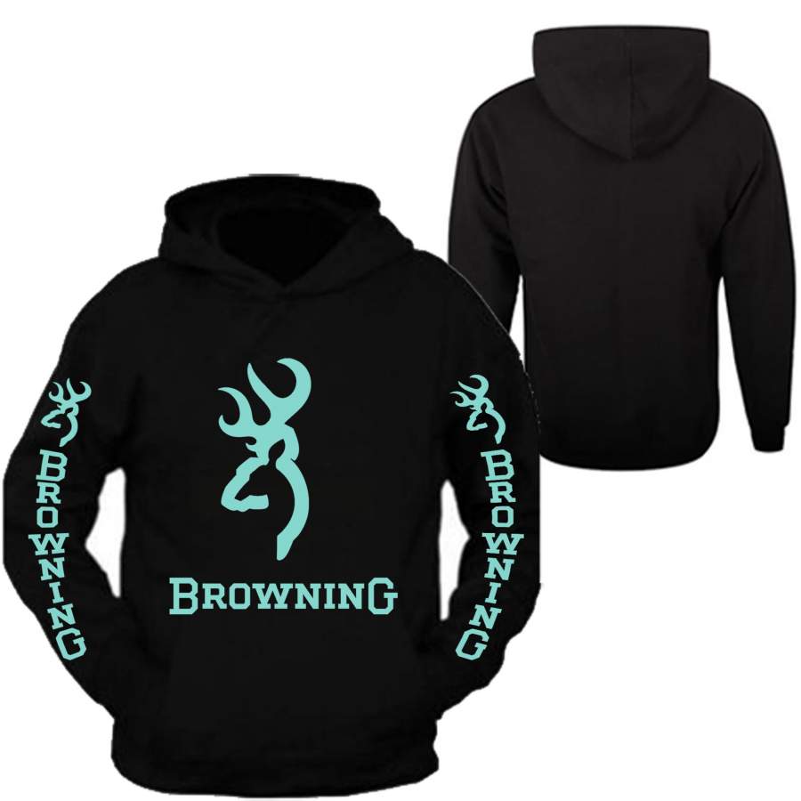 Mint Browning Big Design Black Hoodie Hooded Sweatshirt Front and sleeves