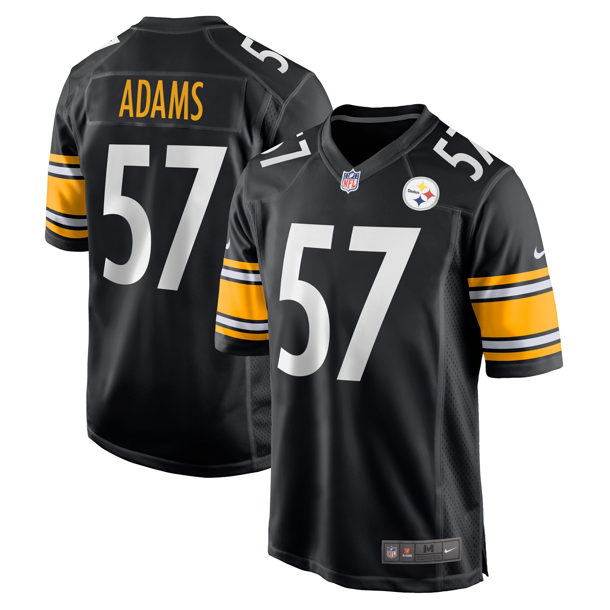 Men’s Pittsburgh Steelers Montravius Adams Black Game Player Jersey