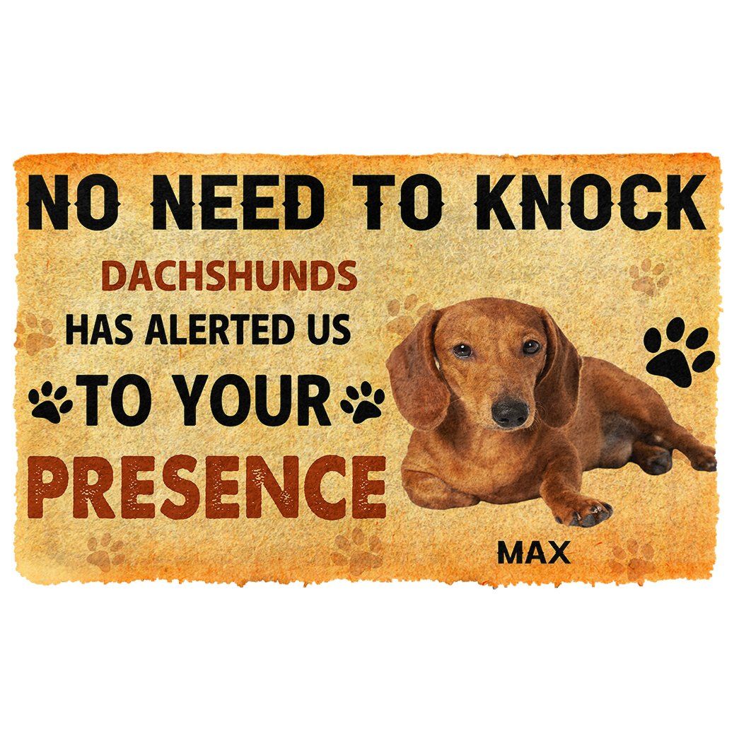 Gearhuman 3D No Need To Knock Dachshunds Dog Custom Name Doormat