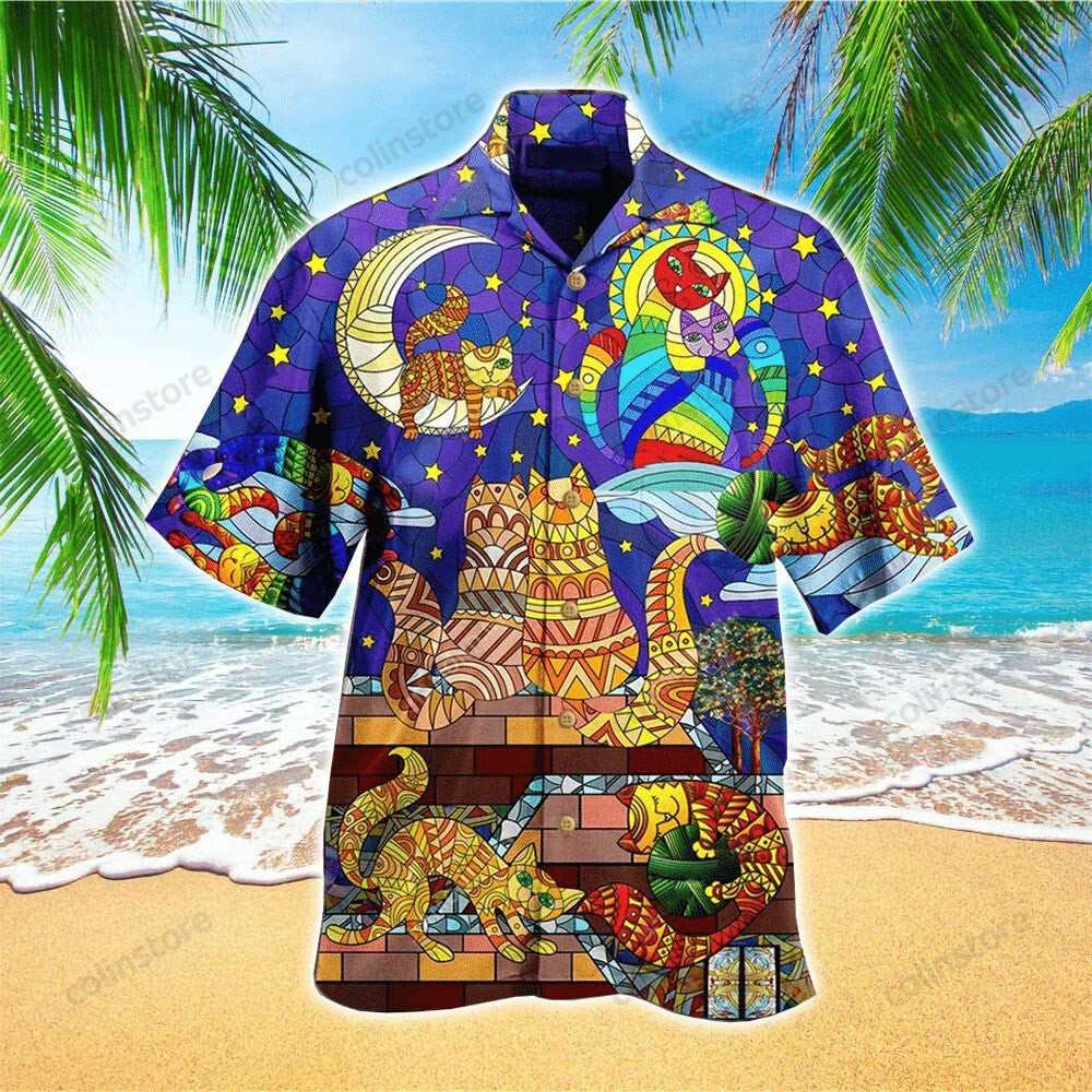 Cat Hippie Life Is Colorful Hawaii Shirt Aloha Ha27912