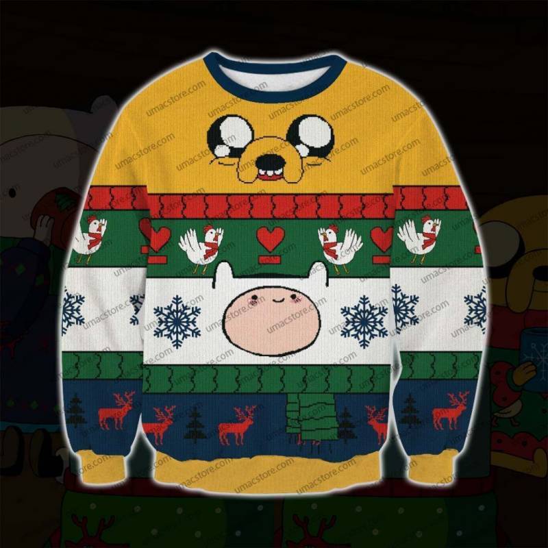 Adventure Time 3D Print Ugly Christmas Sweatshirt