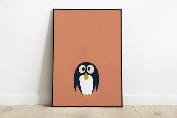 Penguin Poster For Kids Room Decor Printed In Sustainable Paper