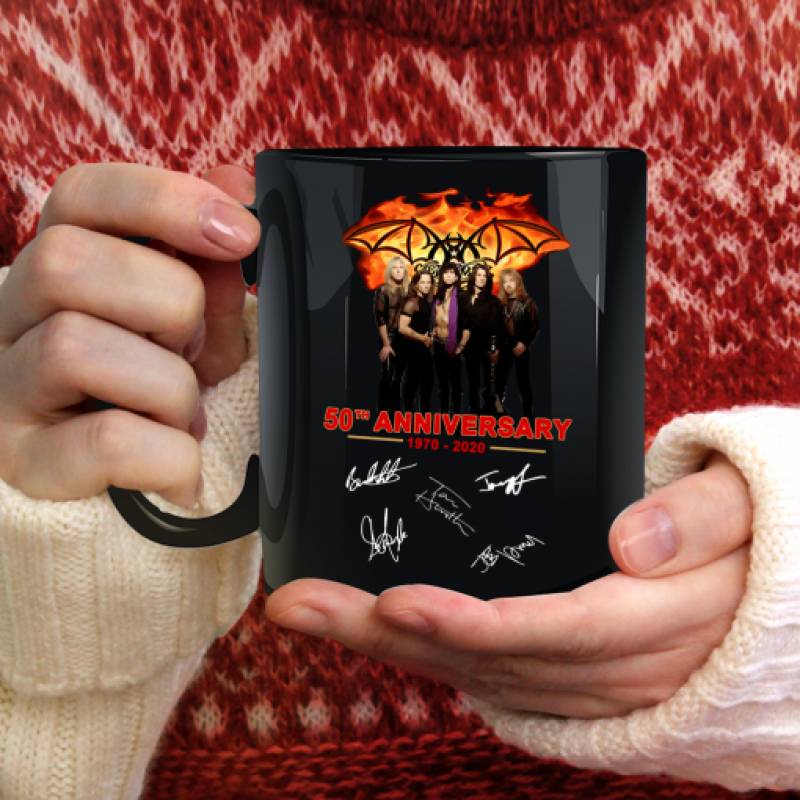 Aerosmith 50th Anniversary 1970 2020 Signature Black Mug