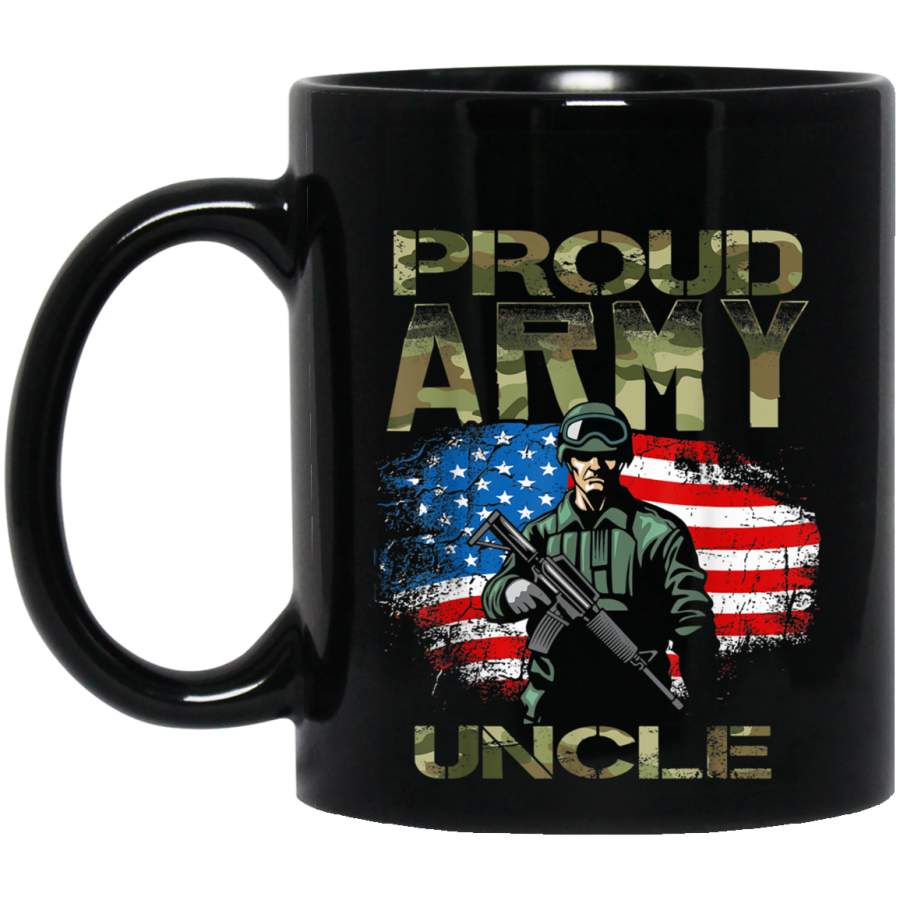 Proud Army Uncle Shirt Papa US Veteran Flag Gift Military Veterans Day Christmas Gift Mug