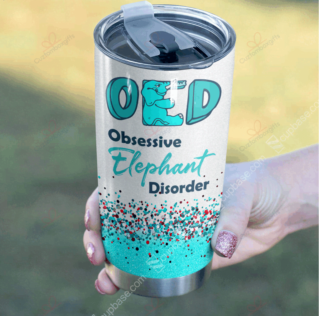 Personalized Elephant Obsessive Disord Stainless Steel Tumbler Travel Customize Name, Text, Number, Image