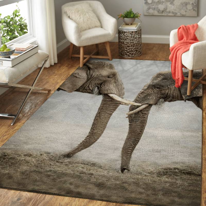 Elephants – Fauna And Animals Area Rug Carpet