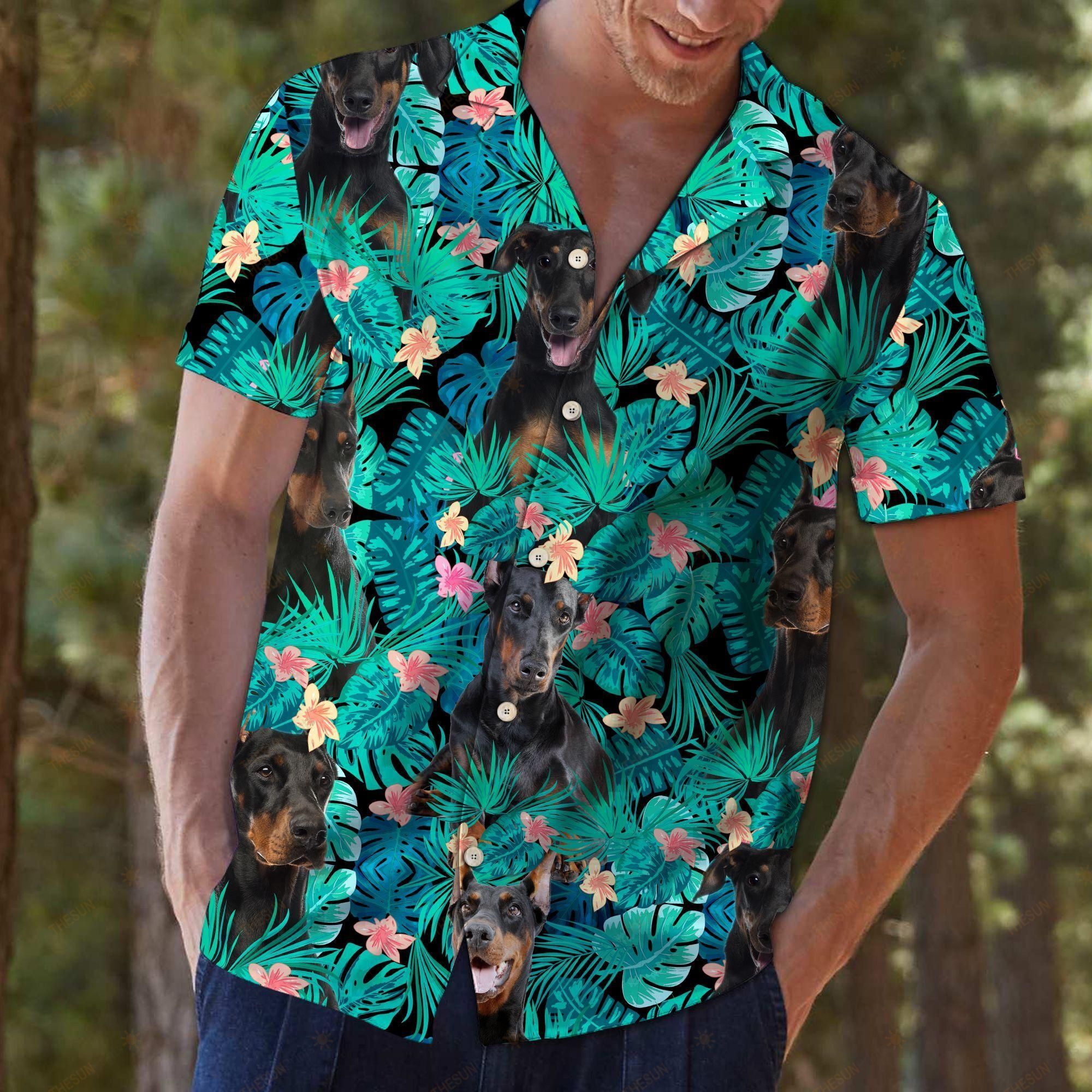 Doberman Pinscher Tropical Hawaiian Shirt Ha39426