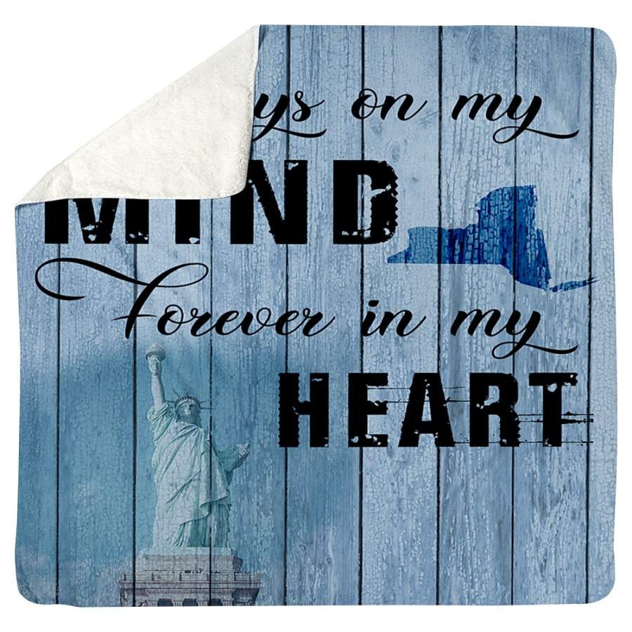 New York Forever In My Heart Sherpa Blanket