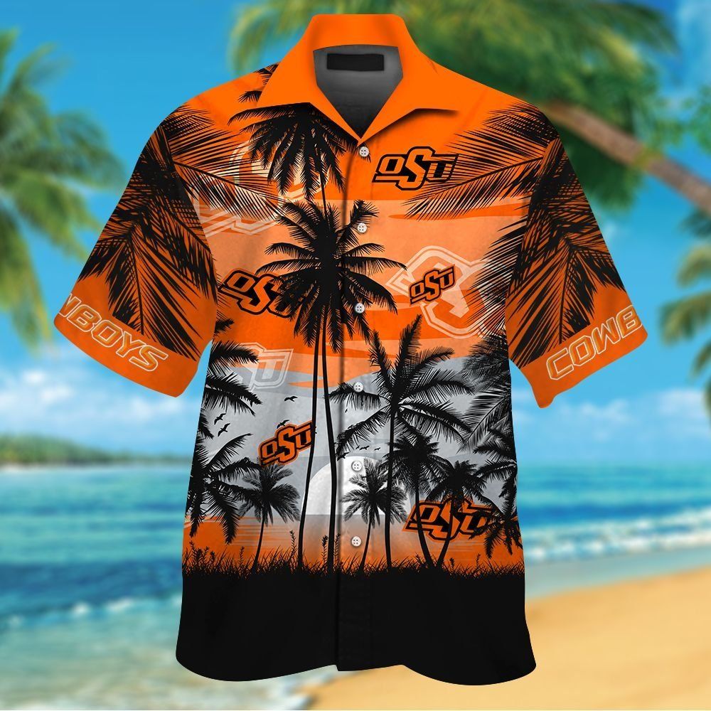 Oklahoma State Cowboys Hawaiian Short Sleeve Button Up Tropical