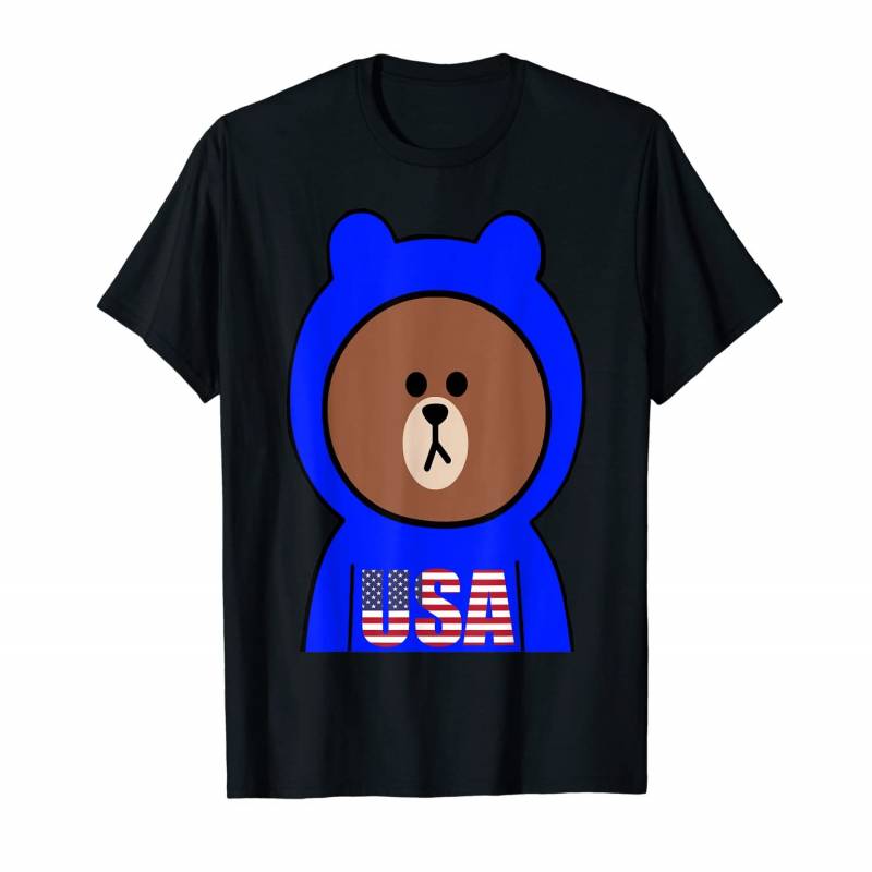 Brown Bear Cony Bunny Rabbit Usa Lover I Love Usa America T-shirt