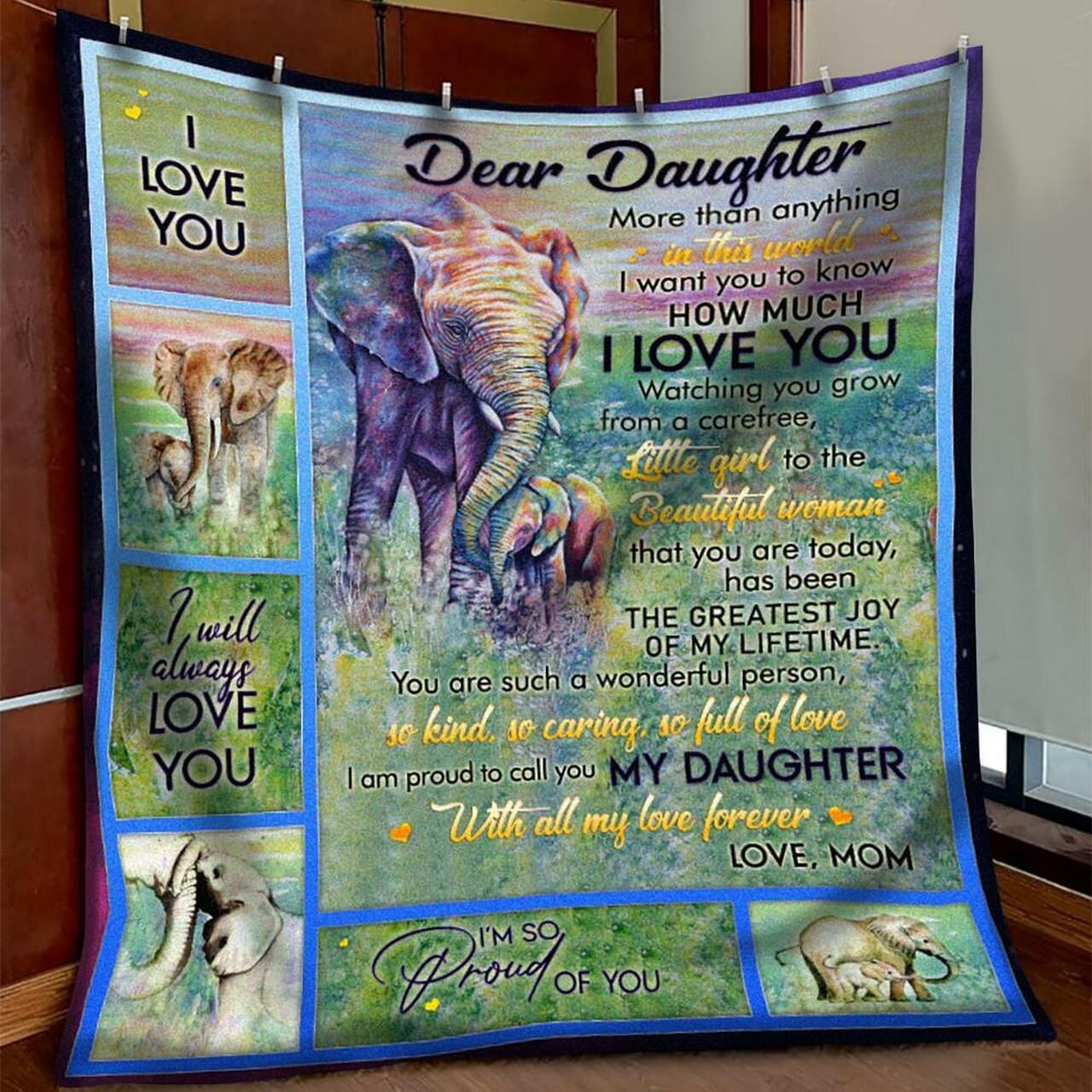 [Personalized Name] I Love You More Than Anything Elephant Fleece Blanket, Sherpa Blanket, Gift For Family Member, Friends Gift, Christmas Gift, Home Decor, Home Living