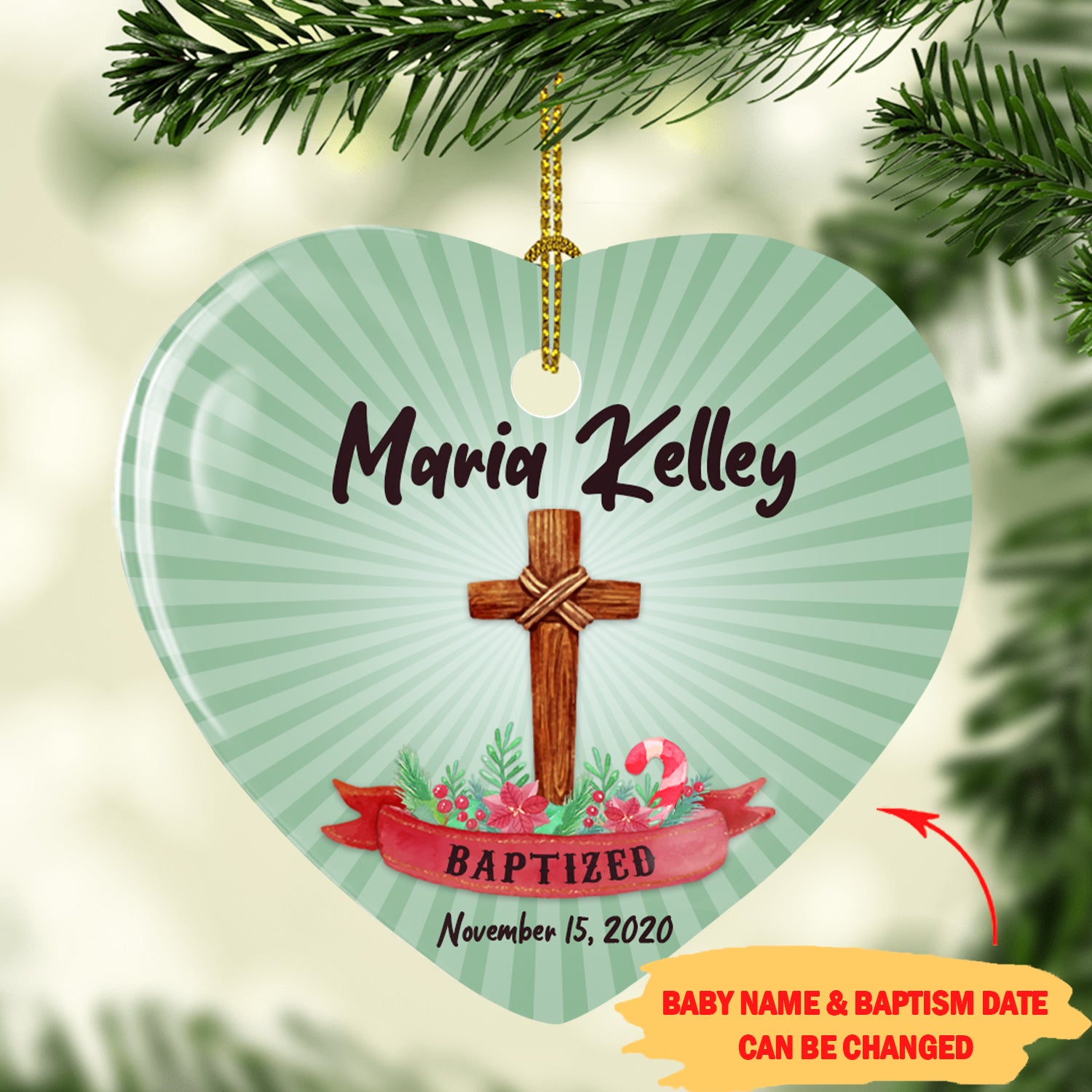 Baptism Ornament – Personalized Ceramic Christmas Ornaments