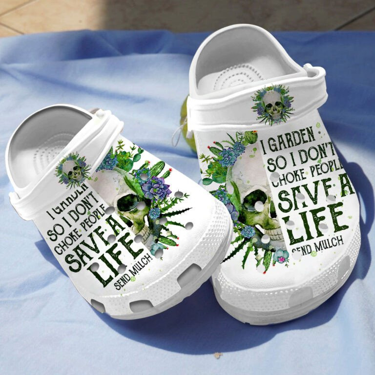 Skull Succulent Save A Life Shoes clogs Gifts For Birthday Christmas