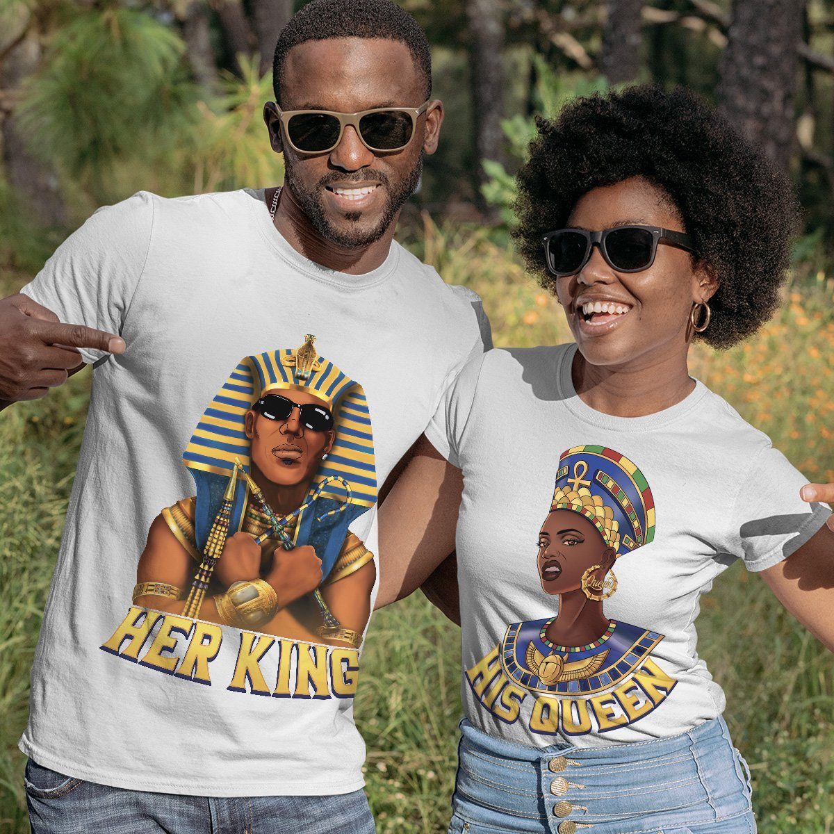 Dope Egyptian King & Queen Couple Shirts