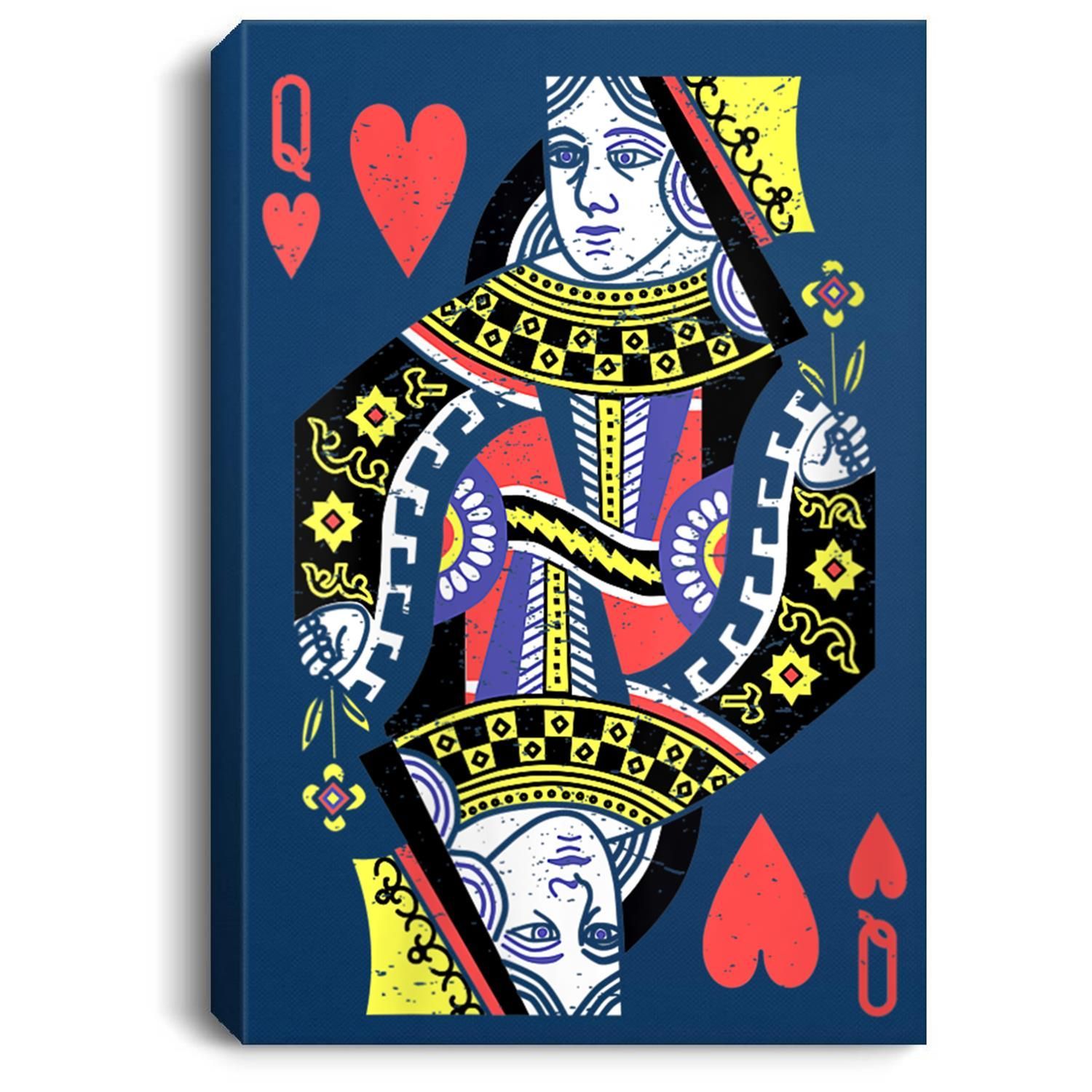 Womens Queen of Hearts Playing Card Halloween Costume Valentine’s Portrait Canvas