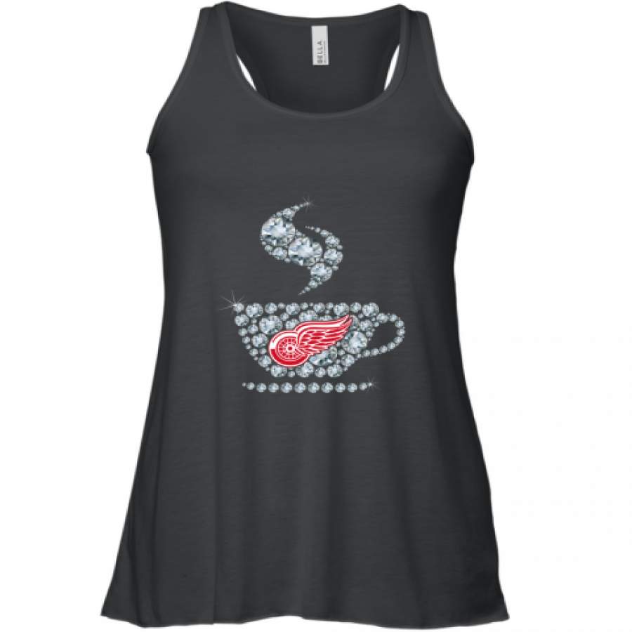 Detroit Red Wings Coffee Diamond shirt Racerback Tank