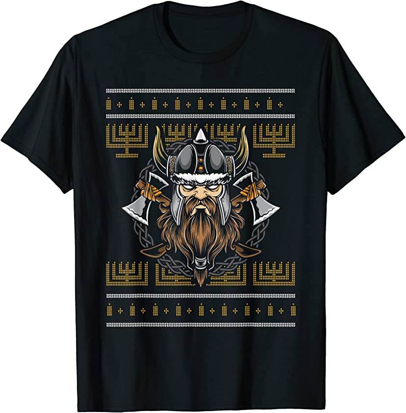 Ugly Christmas Valhalla Viking Santa Claus New Year Norway T-Shirt