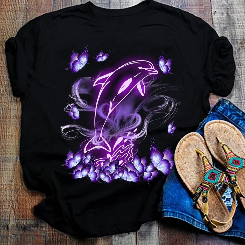 Dolphin Butterfly Galaxy Gift Ideas Standard/Premium T-Shirt