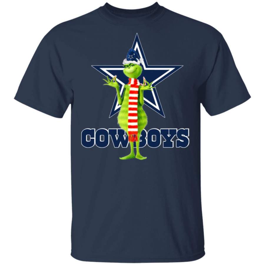 Santa Grinch Dallas Cowboys Christmas Shirt, Long Sleeve ClothBro Inspired America's Team