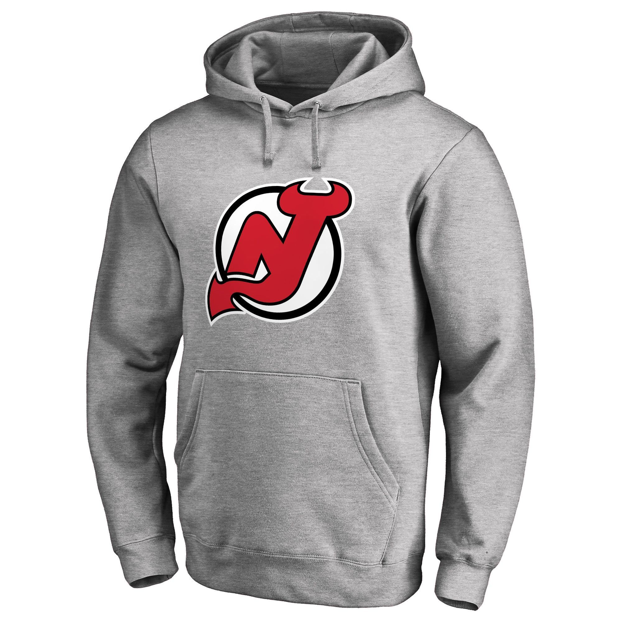 Men’S Fanatics Branded Ash New Jersey Devils Primary Logo Pullover Hoodie