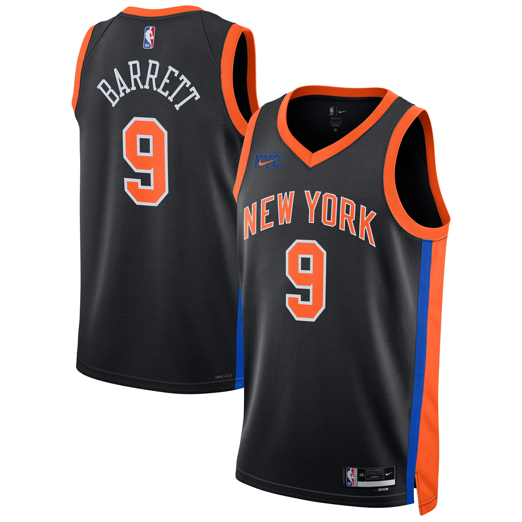 RJ Barrett New York Knicks Unisex 2022/23 Swingman Jersey – City Edition – Black