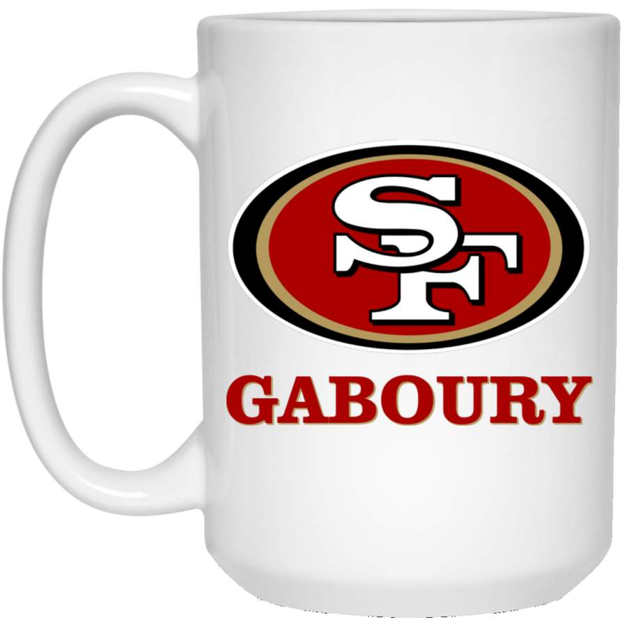 Custom Personalized San Francisco 49ers Logo GABOURY 21504 15 oz. White Mug