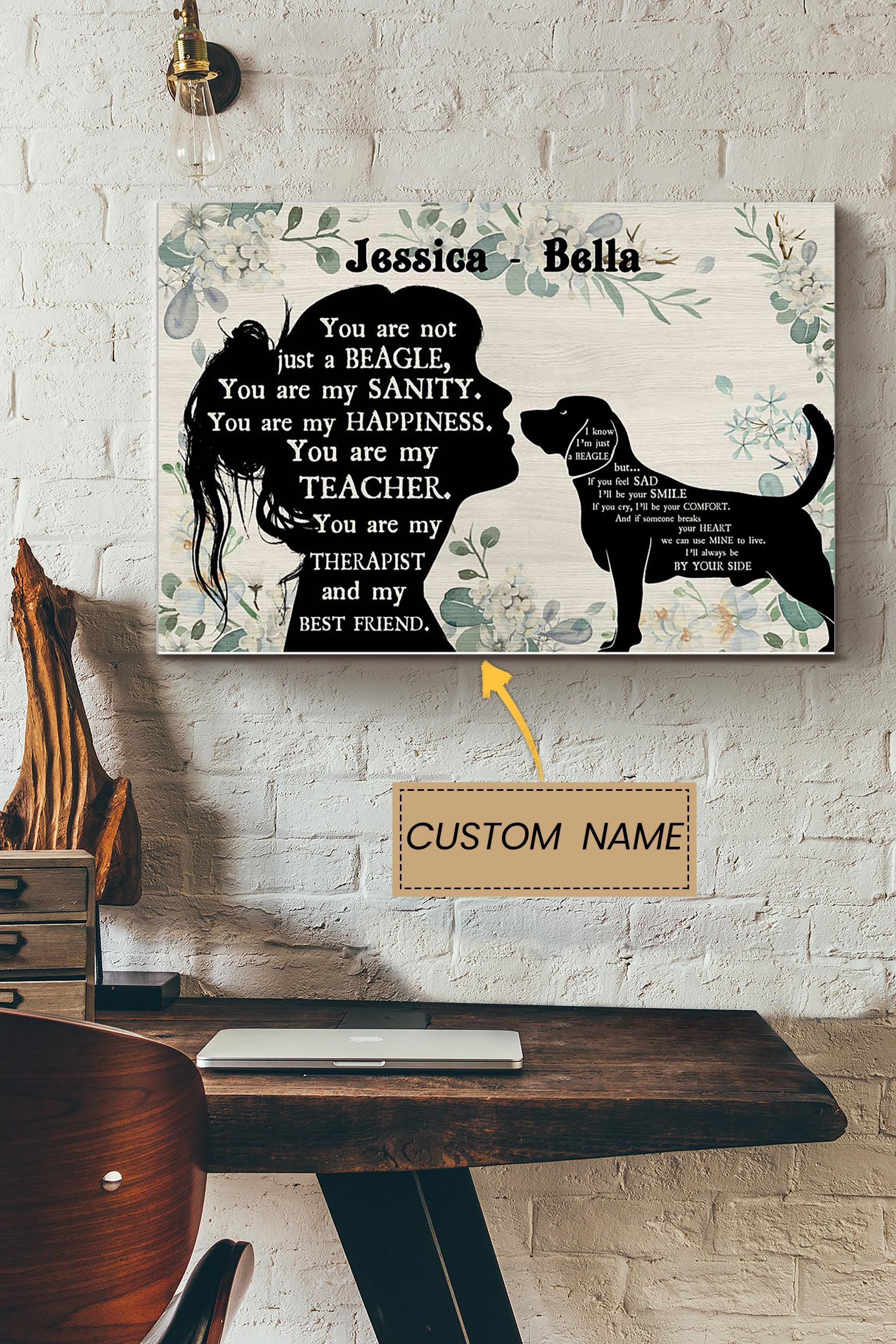 Beagle Girl Therapist Best Friend Personalized Poster – Animal Wall Art – Gift For Dog Lover Dog Foster Puppy Fan Poster