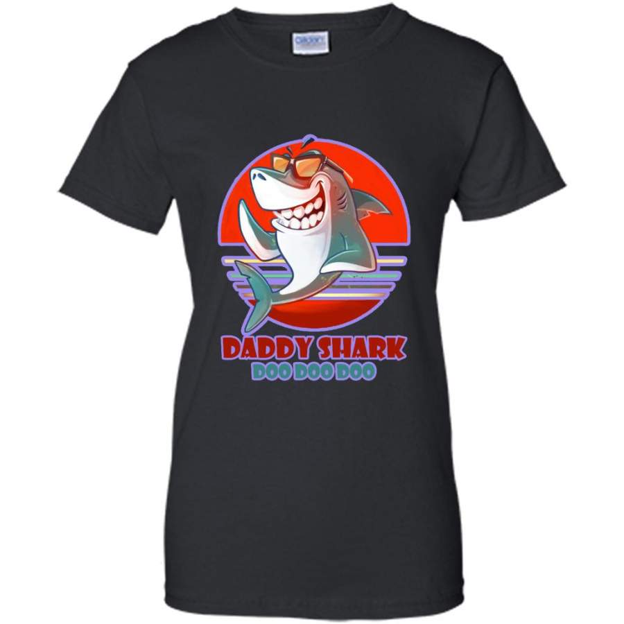 Daddy Shark Doo Doo Doo Vintage Sunset – Gildan Women Shirt