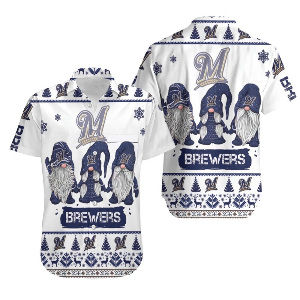 Christmas Gnomes Milwaukee Brewers Ugly Sweatshirt Hawaii Shirt Combo Beach Ha5919