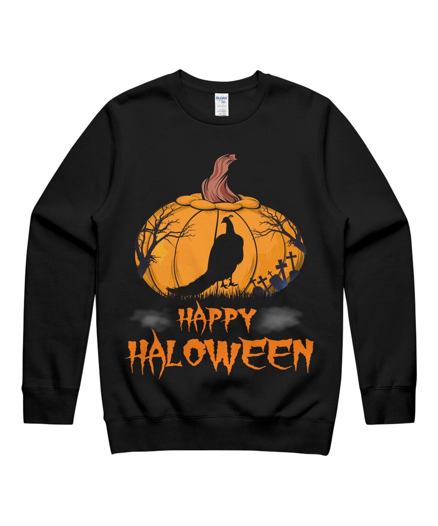 Peacock Pumpkin Happy Halloween Costumes Scary Matching Animal Unisex Crewneck Sweatshirt