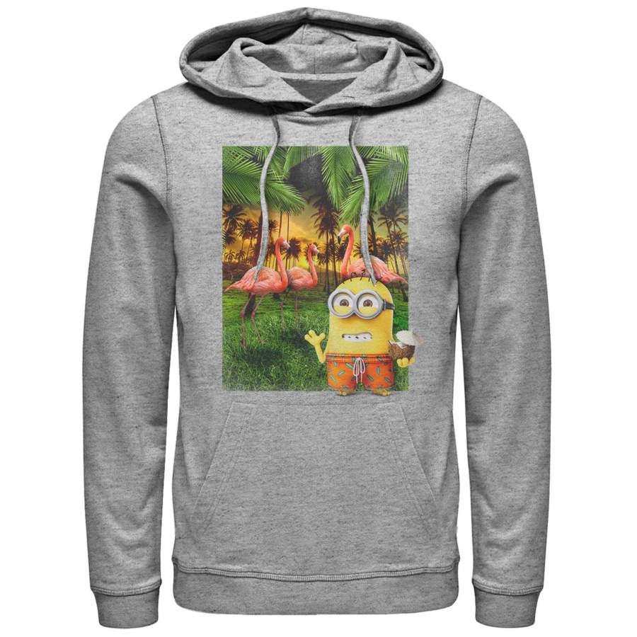 Despicable Me Men’s Minion Flamingo Vacation  Lightweight Hoodie