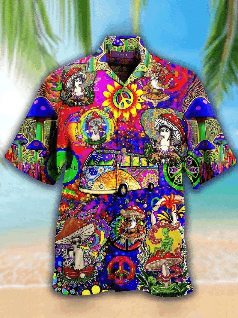 Mushroom Hippie Multicolor Unique Design Hawaii Shirt Ha56132