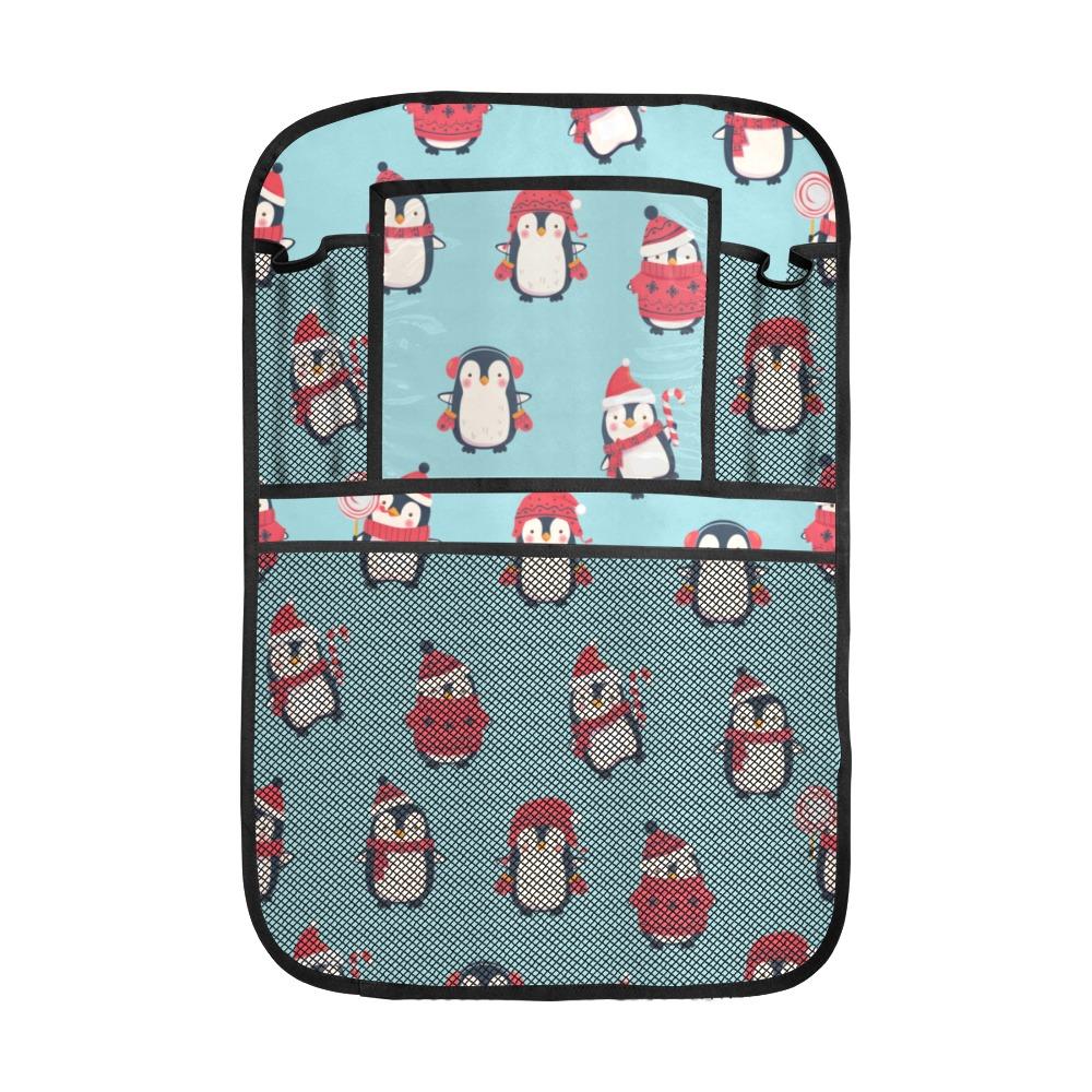 Cute Penguin Christmas Design Pattern Car Seat Back Organizer