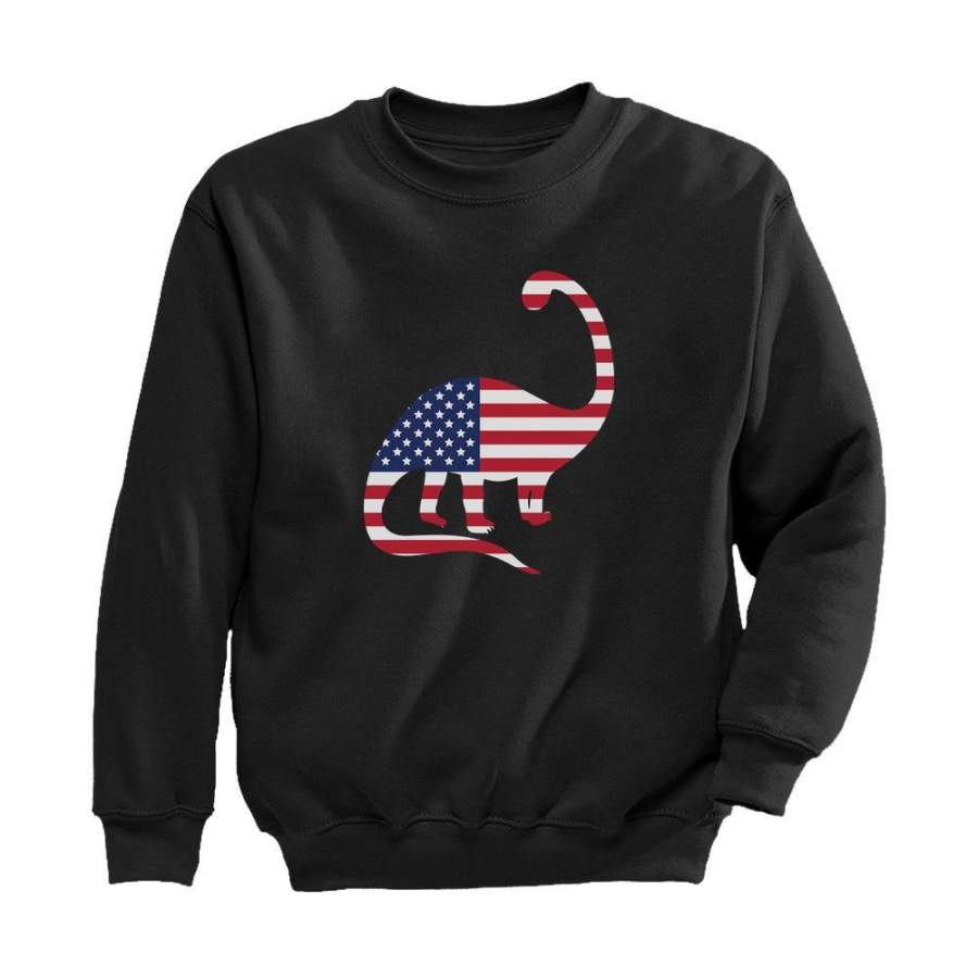 USA Dinosaur American Flag 4th of July Toddler/Kids Sweatshirt