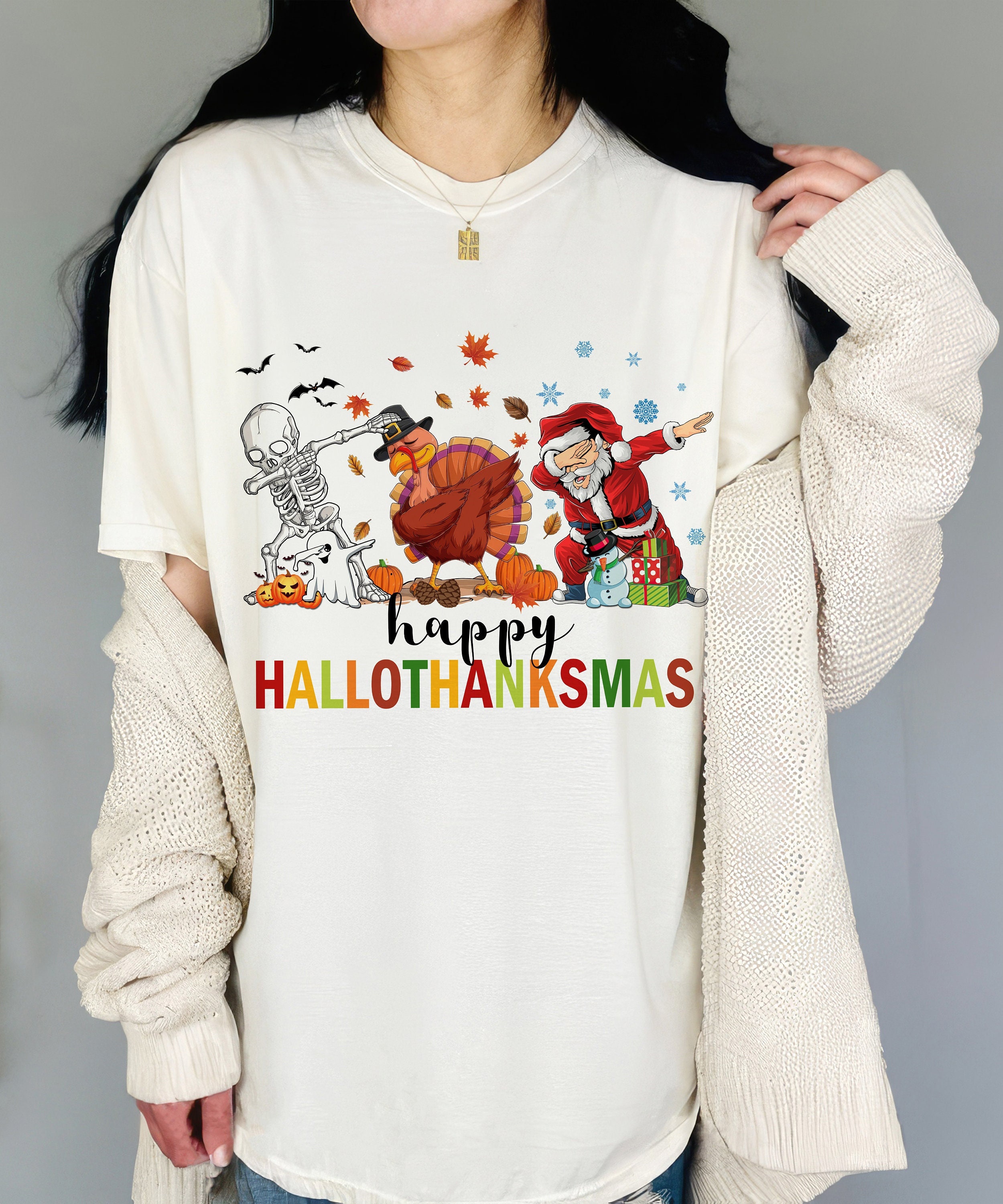 Comfort Colors Hallothanksmas, Happy Hallothanksmas shirt, Halloween Shirt, Holiday Season Shirt, Christmas Shirt, Thanksgiving Shirt