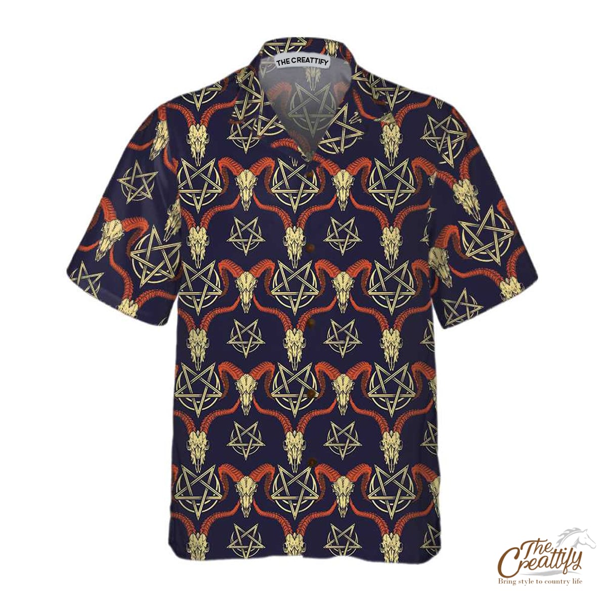 Goat Head Satanic Hawaii Shirt Ha75076