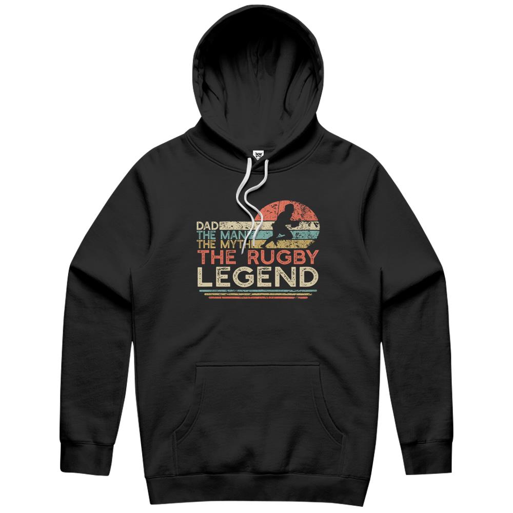 Mens Vintage Rugby Dad The Man The Myth The Legend Father’S Day Gift Hoodie