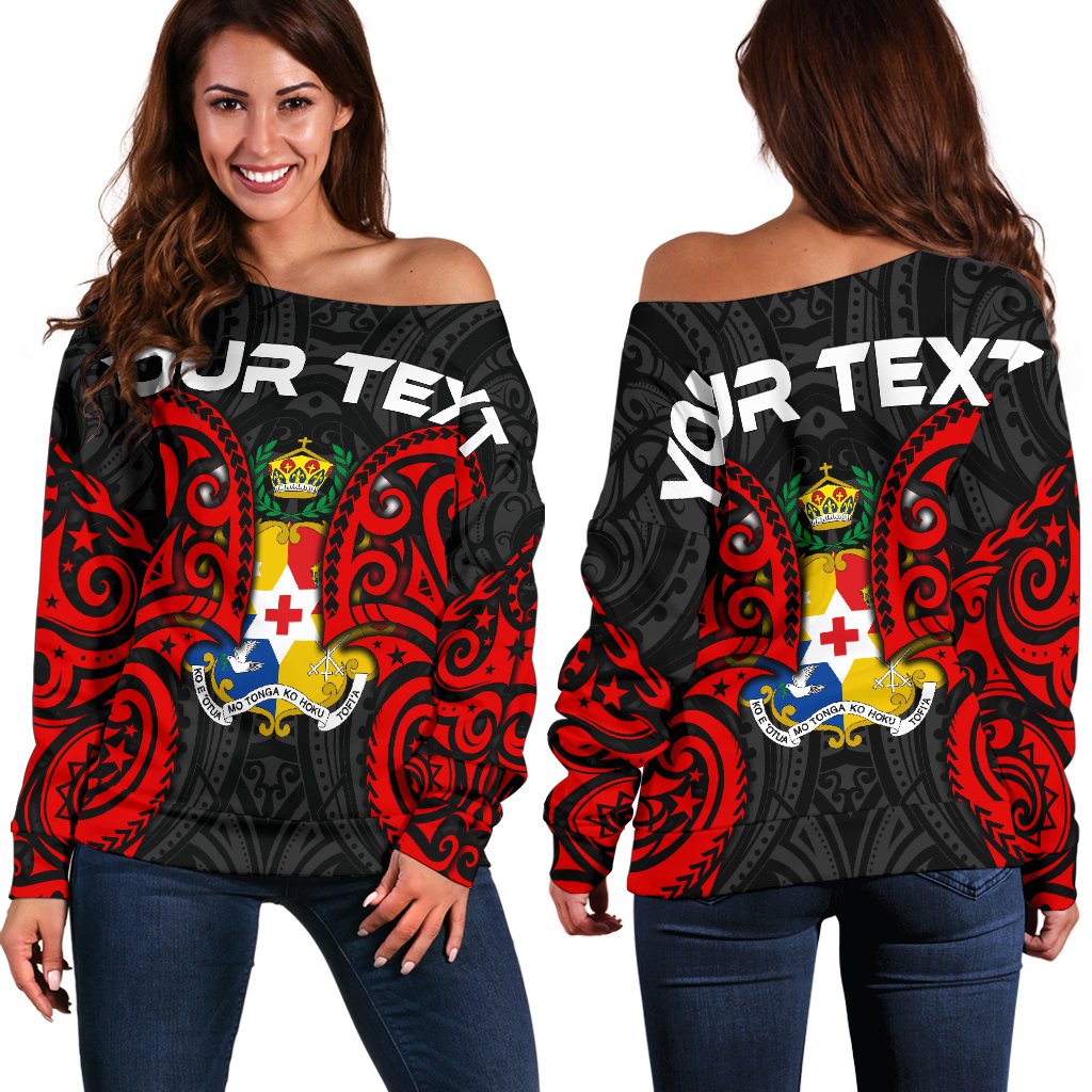 Tonga Pacific Custom Personalised Women’s Off Shoulder Sweater – Tongan Spirit – BN12