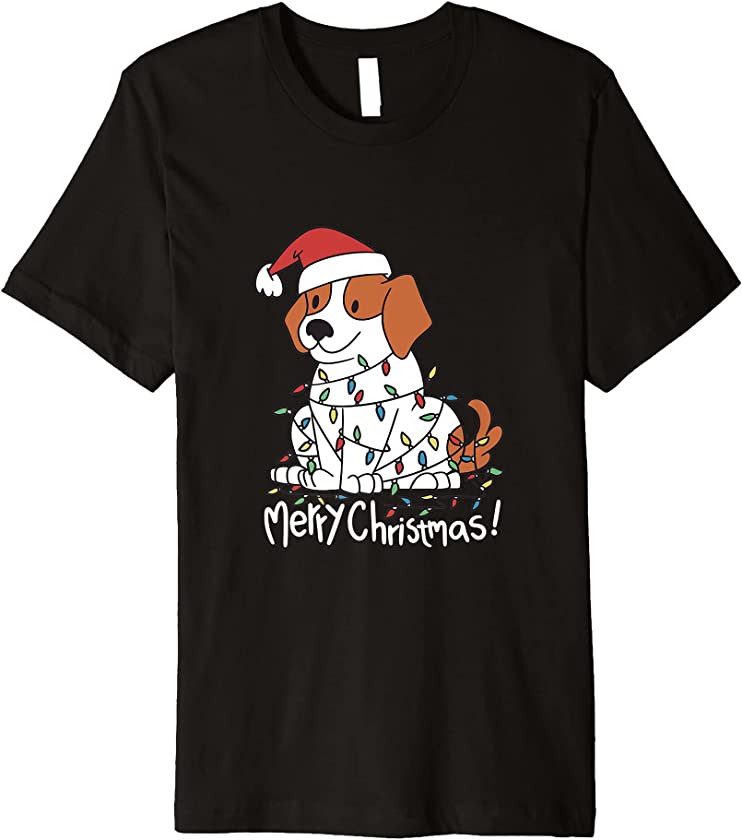 Merry Christmas Tree Beagle Dog Owner Pet Puppy Dog Lover Premium T-Shirt