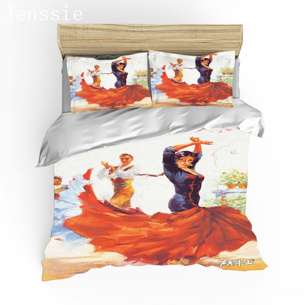 3D Strong Bull Pattern Bedding Set Bullfighter Duvet Cover Set African Indian Woman Cover Set Bed Sheet Set