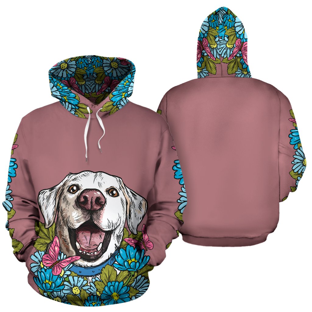 Illustrated White Labrador Retriever Hoodie-Clearance