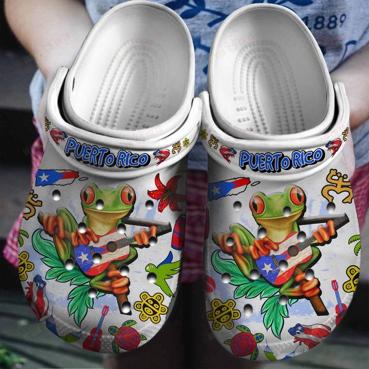 Puerto Rico Symbols Crocss Classic Clogs Shoes