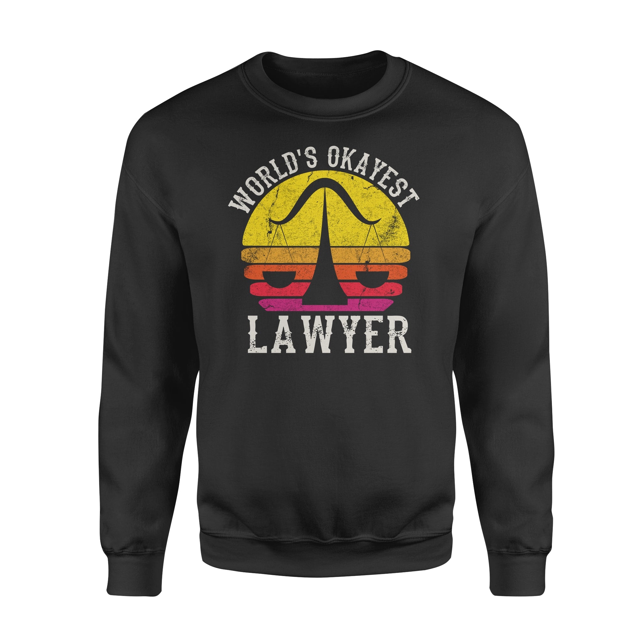 Vintage Retro World’s Okayest Lawyer Funny Balance – Standard Crew Neck Sweatshirt