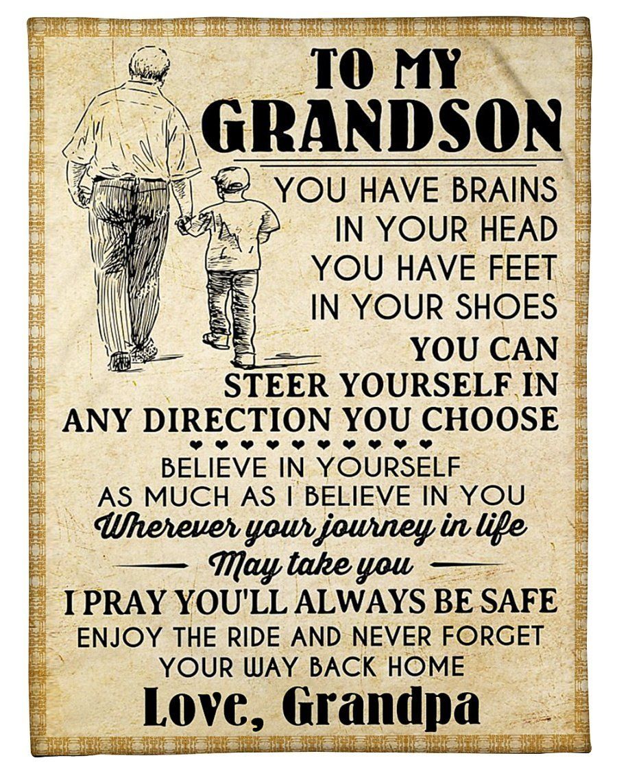 Grandpa Gift For Grandson I Pray You’ll Always Be Safe Fleece Blanket ...