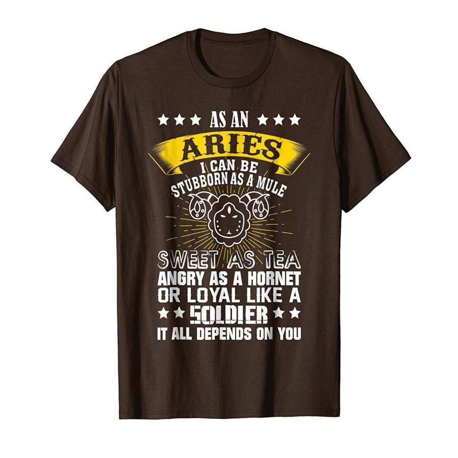 “As An Aries, I Can Be Stubborn…” Zodiac T-Shirt Gift