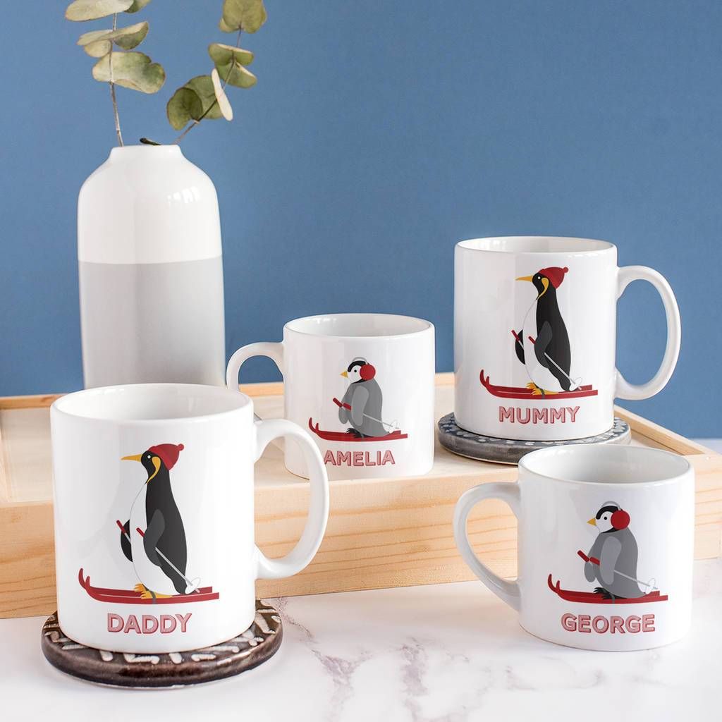 Penguin Family Custom Name Gift For Family Printed Mug