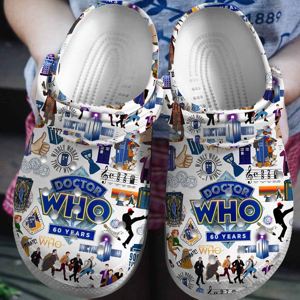 Doctor Who Anniversary 60 Years TV Series Crocs Crocband Clogs Shoes Comfortable For Men Women and Kids